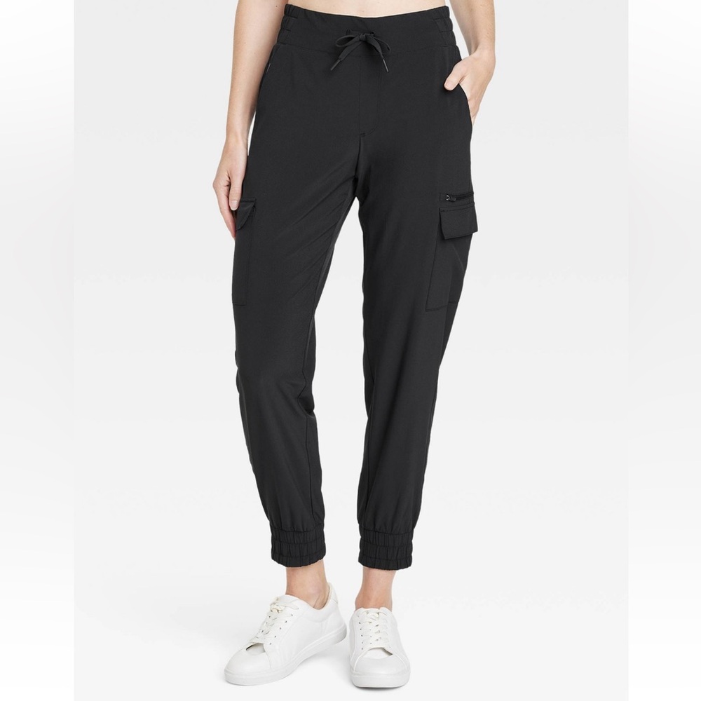 Black cargo joggers